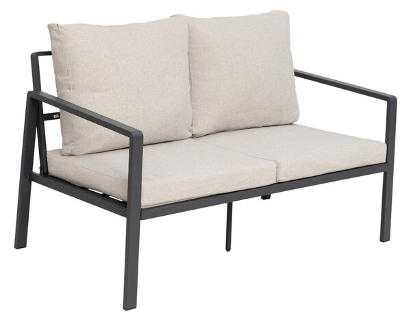 Furnigo Set metalic de grădină Valencia - antracit/perne bej
