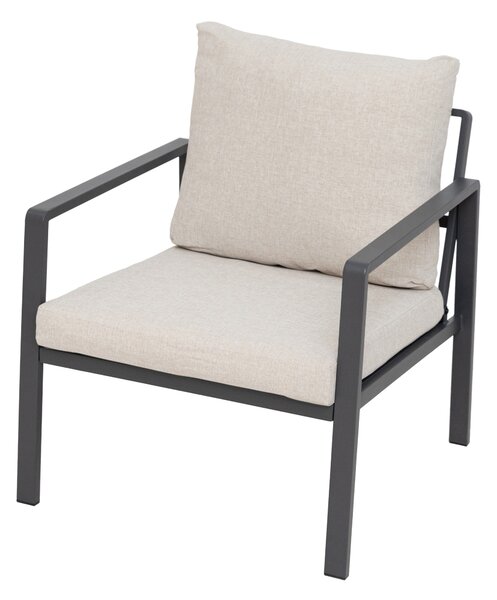Furnigo Set metalic de grădină Valencia - antracit/perne bej