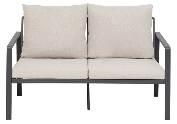 Furnigo Set metalic de grădină Valencia - antracit/perne bej