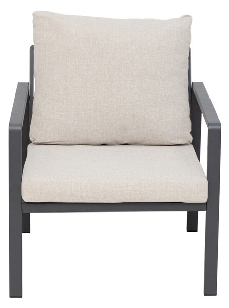 Furnigo Set metalic de grădină Valencia - antracit/perne bej