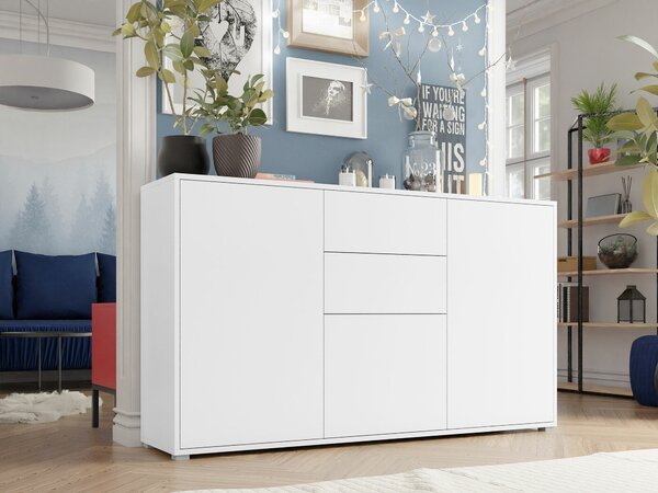 Comodă Comfivo Tutela, Alb, PAL laminat, 93x141x41cm, 51 kg