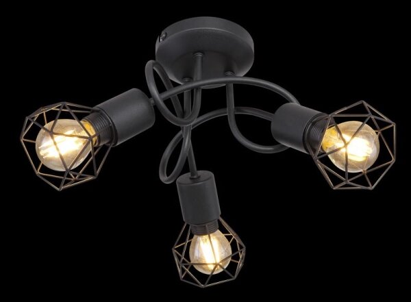 Lustră LED aplicată XARA 3xE14/6W/230V neagră Globo
