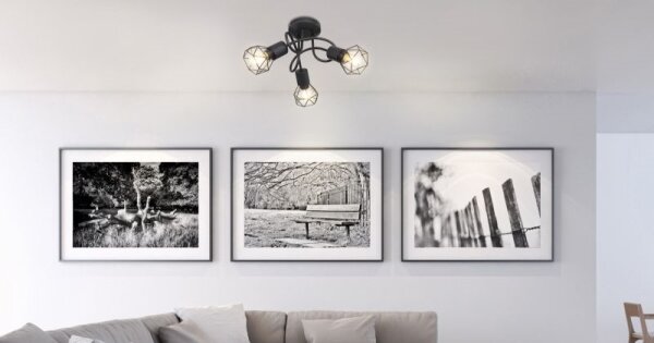 Lustră LED aplicată XARA 3xE14/6W/230V neagră Globo