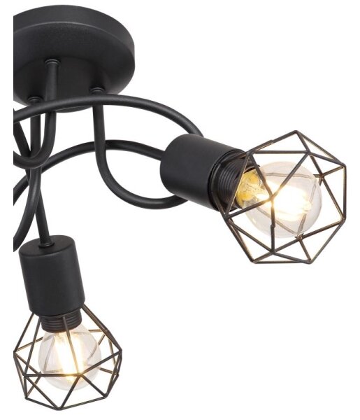 Lustră LED aplicată XARA 3xE14/6W/230V neagră Globo