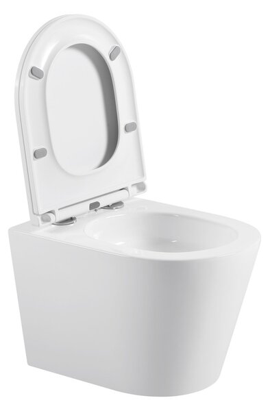Erga Vento, vas WC suspendat 490x365x365mm, Tornado 2 + capac WC cu închidere lentă, alb, ERG-V03-VENTO-TO2-WH