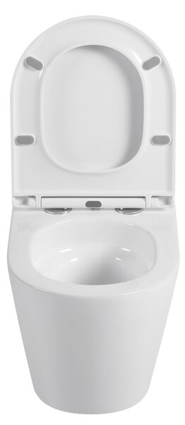 Erga Vento, vas WC suspendat 490x365x365mm, Tornado 2 + capac WC cu închidere lentă, alb, ERG-V03-VENTO-TO2-WH
