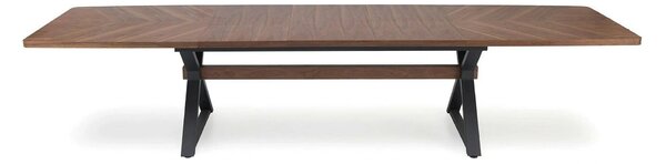 Masa extensibila BARON, nuc/negru, 200-350x100x75 cm