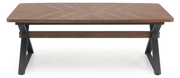 Masa extensibila BARON, nuc/negru, 200-350x100x75 cm