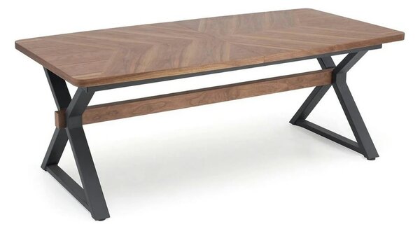 Masa extensibila BARON, nuc/negru, 200-350x100x75 cm