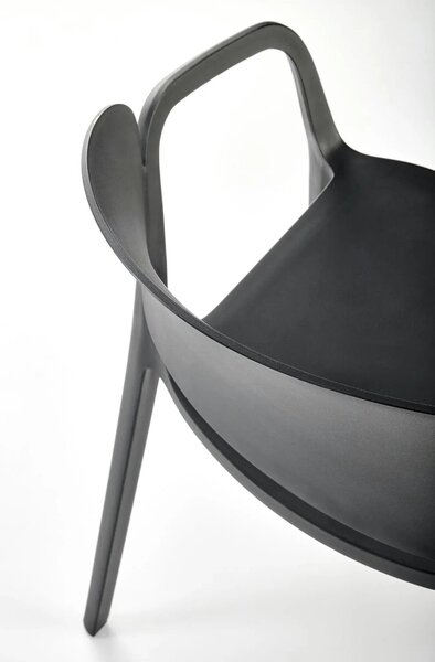 Scaun K491, negru, polipropilena, 60x56x76 cm