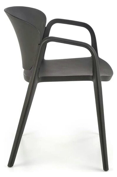 Scaun K491, negru, polipropilena, 60x56x76 cm