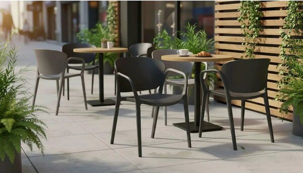 Scaun K491, negru, polipropilena, 60x56x76 cm