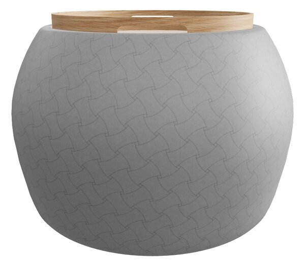Taburet BONO, stofa catifelata gri deschis, cu spatiu depozitare, 54x5
