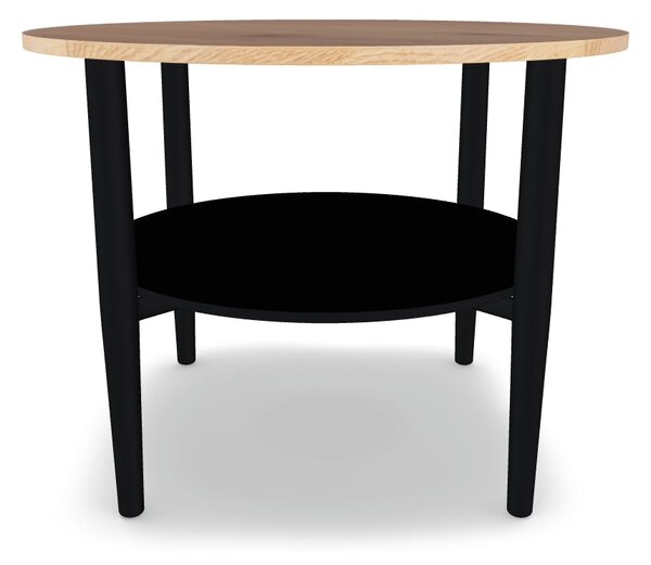 Masuta cafea ELLA A, stejar/negru mat, PAL/metal, 80x45 cm