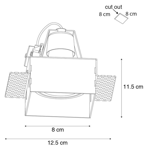 Set de 6 spoturi incastrate albe GU10 70mm fara rama - Oneon