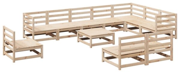 Set canapea de grădină, 11 piese, lemn masiv de pin