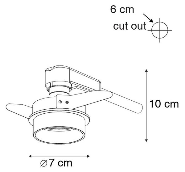 Set de 6 spoturi încastrate moderne negre cu interior auriu - Insta