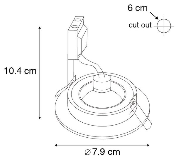 Set de 6 spoturi încastrate moderne aurii rotunde IP44 - Xena