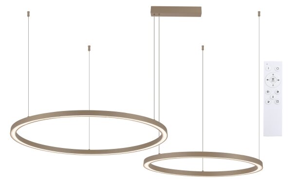 Brilagi - Lustru LED reglabil suspendat pe cablu PORTOFINO LED/98W/230V bej + telecomandă