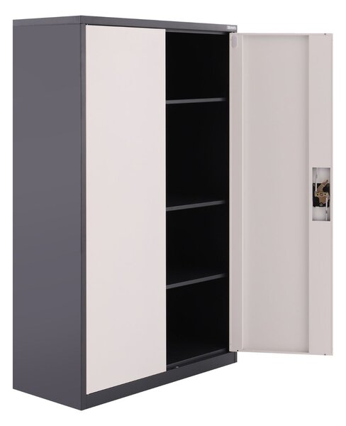 Dulap metalic Preston Antrachite-White