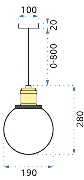 Lampa DE TAVAN SUSPENDABILA din sticla Verto B