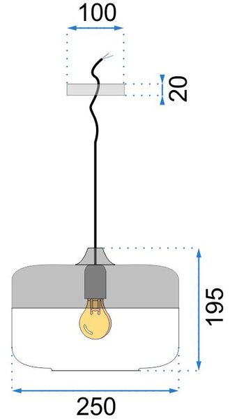 Lampa DE TAVAN SUSPENDABILA din sticla Zenit D Black