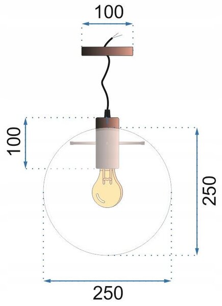 Lampa DE TAVAN SUSPENDABILA din sticla Lassi ROSE Gold 25 cm