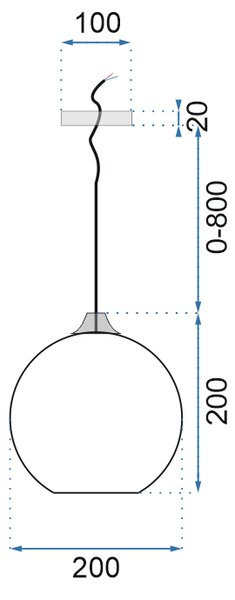 Lampa DE TAVAN SUSPENDABILA din sticla Zenit A Black