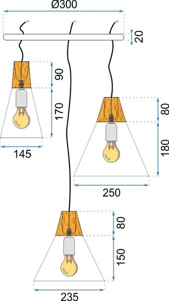 Lampa DE TAVAN SCANDI SET CPR gri