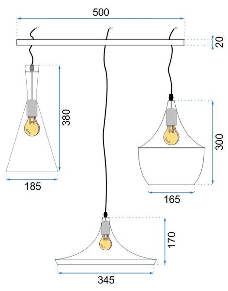 Lampa DE TAVAN COSTA SET CP negru