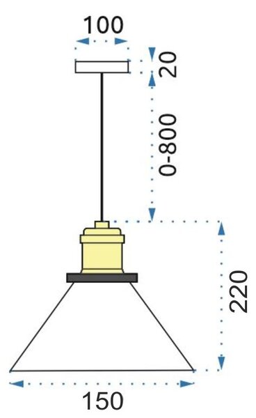 Lampa DE TAVAN SUSPENDABILA din sticla Verto D APP048-1CP