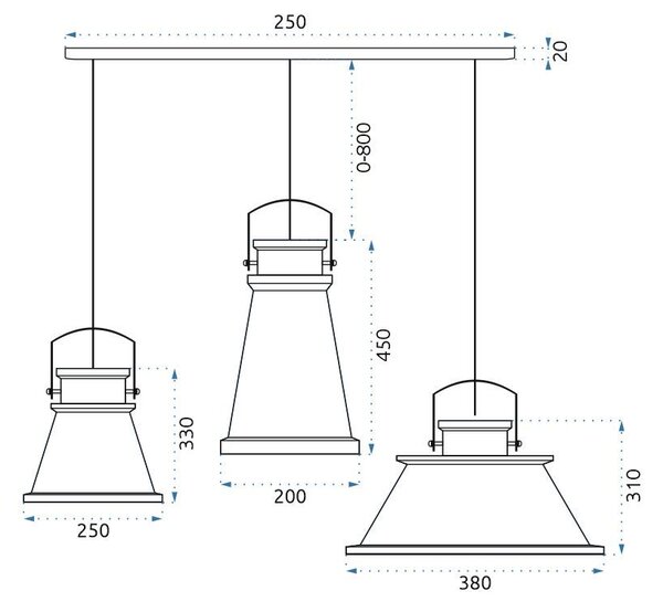 Lampa DE TAVAN ASTI ABC negru / Auriu
