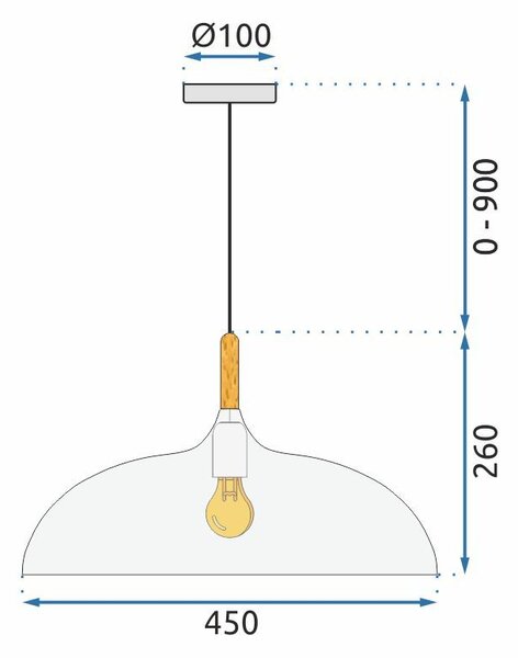 Lampa DE TAVAN ANZO gri