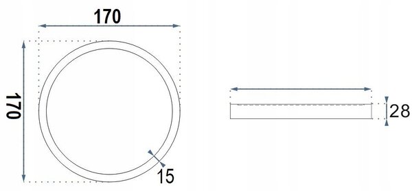 PANOU LED rotund alb 12W