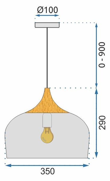 Lampa DE TAVAN SUSPENDABILA Bari gri
