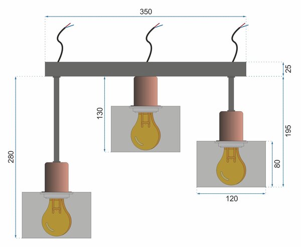 Lampa DE TAVAN SUSPENDABILA CALI APP003-3CPR