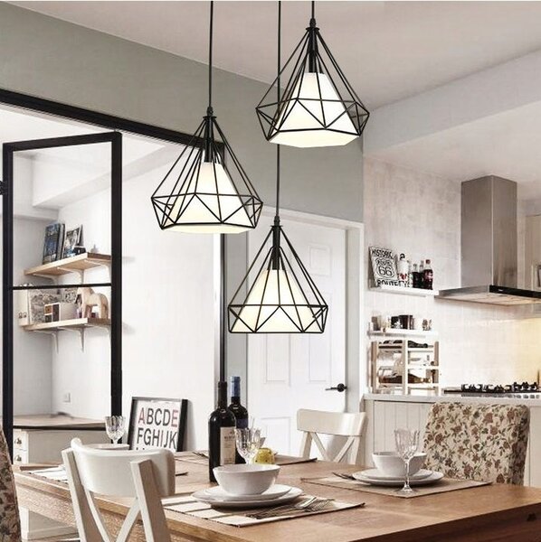 LAMPA DE TAVAN SUSPENDABILA IN STIL LOFT BELLO 3x E27