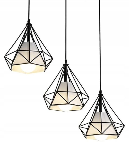 LAMPA DE TAVAN SUSPENDABILA IN STIL LOFT BELLO 3x E27