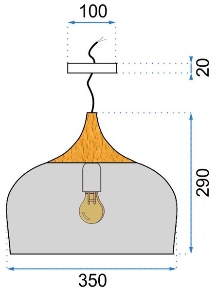 Lampa DE TAVAN SUSPENDABILA Bari gri