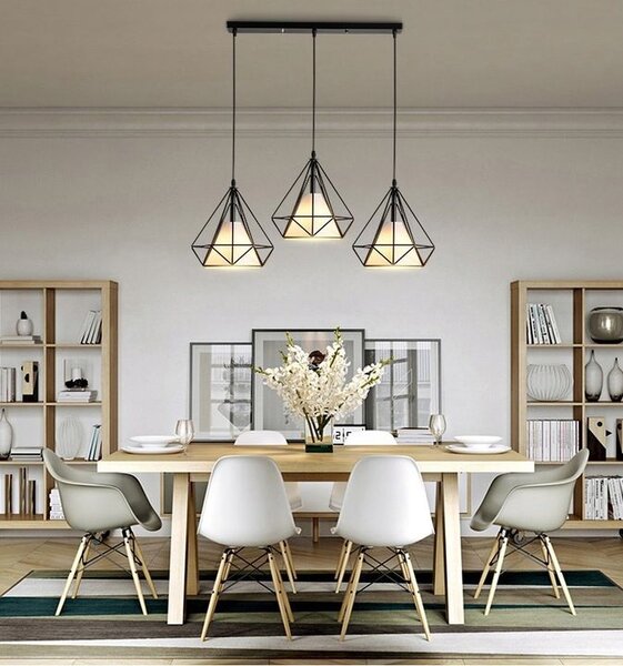 LAMPA DE TAVAN SUSPENDABILA IN STIL LOFT BELLO 3x E27