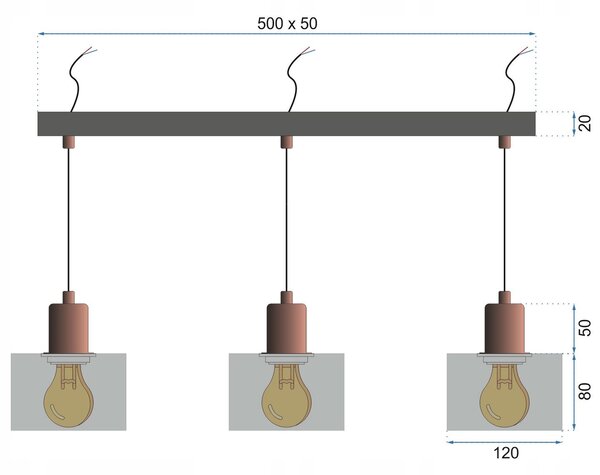 Lampa DE TAVAN SUSPENDABILA CALI APP004-3CP