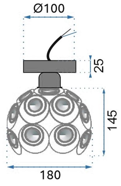 LAMPĂ ELEGANTĂ DE PLAFON APP205-1C CRISTAL AURIU