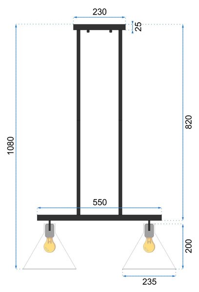 LAMPA DE TAVAN din sticla APP317-2CP