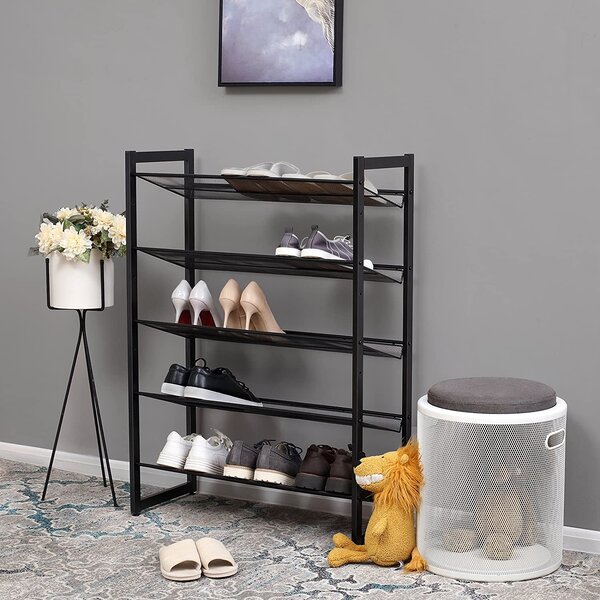 Suport pentru pantofi din metal negru, BUTYNO