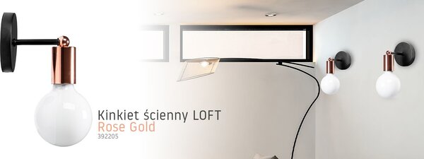 Lampă de perete Metal Rose Gold 392205