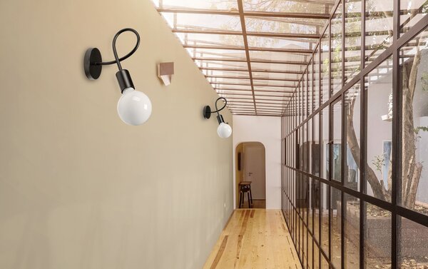 Lampă de perete Metal Loft PARADISE Negru 392199