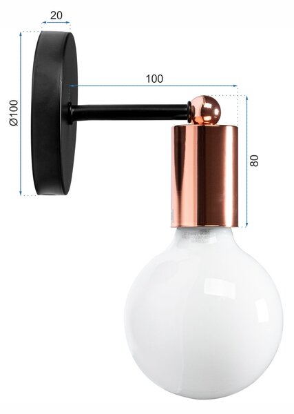 Lampă de perete Metal Rose Gold 392205