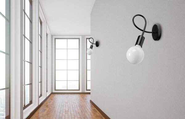 Lampă de perete Metal Loft PARADISE Negru 392199