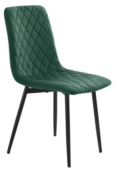Scaun DAMIA TIP 2, verde smarald/negru, stofa catifelata/metal, 45x58x