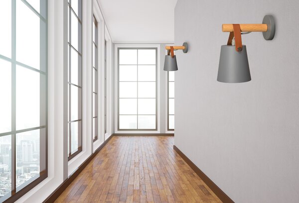 Lampă de perete din metal cu dungi gri APP468-1W GREY